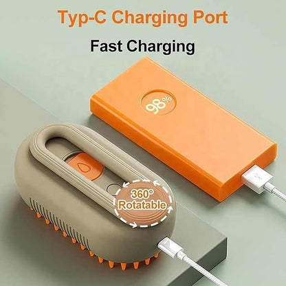 Steam Brush for Dog Cat 3 in 1 Water Brush for Dogs Silicone Massage Dog Comb Electric Multifunctional Water Brush Spa for Dogs USB Rechargeable Steamy Brush for Pets