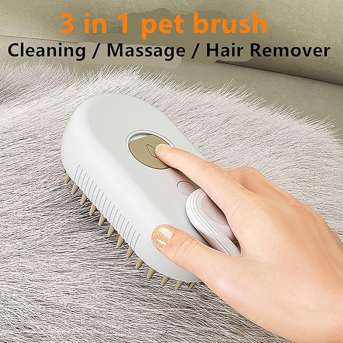 Steam Brush for Dog Cat 3 in 1 Water Brush for Dogs Silicone Massage Dog Comb Electric Multifunctional Water Brush Spa for Dogs USB Rechargeable Steamy Brush for Pets