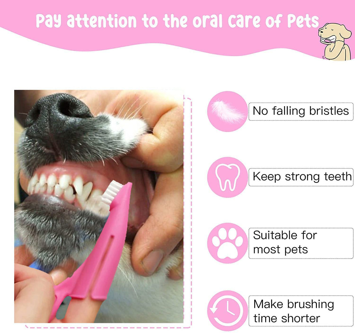 ABS Plastic Dog Soft Toothbrush (Multicolor)