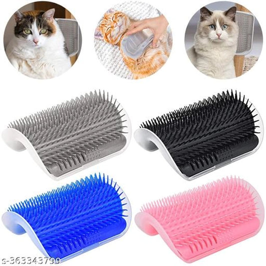 Plastic Cat Self Groomer (Multicolor, Pack of 4)